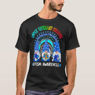 T-shirt En Avril Nous Bleu Gnome Arc-en-ciel Sensibilisati