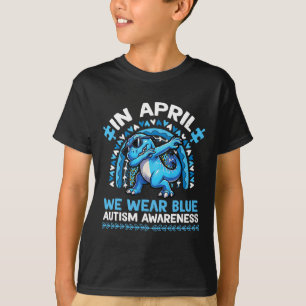 T-shirt En Avril Nous Portons Bleu Sensibilisation sur l'a