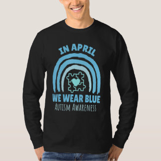 T-shirt En Avril Nous Portons Bleu Sensibilisation sur l'a