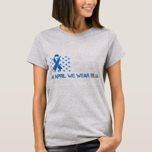 T-shirt En Avril Nous Portons Bleu Vintage Américain Drape