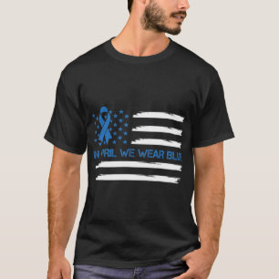 T-shirt En Avril Nous Portons Bleu Vintage Américain Drape