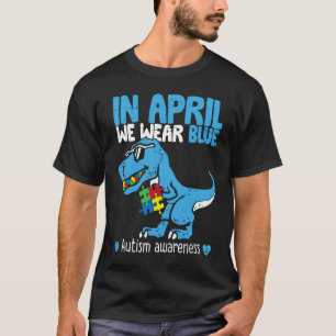 T-shirt En Avril Nous Portons Du Bleu Autism Awareness Tre