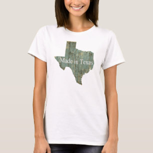 T-shirt en bois bleu robuste fabriqué au Texas