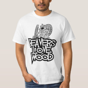 T-shirt en bois d'amour de castors