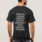 T-Shirt en bois des vertus chevaleresques (Dos)