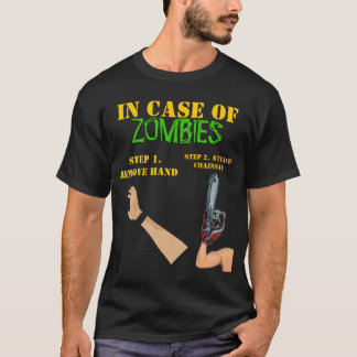 T-SHIRT EN CAS DE ZOMBIS ENLEVEZ LA MAIN, TRONÇONNEUSE