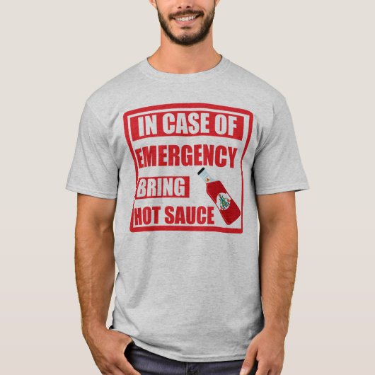 T-shirt En cas d'urgence, apportez la sauce chaude, piment (Devant)