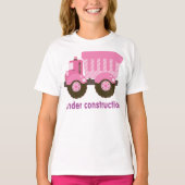 T-shirt En construction Camion rose (Devant)