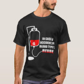T-shirt En Coque d'accident mon groupe sanguin est Rebbe (Devant)