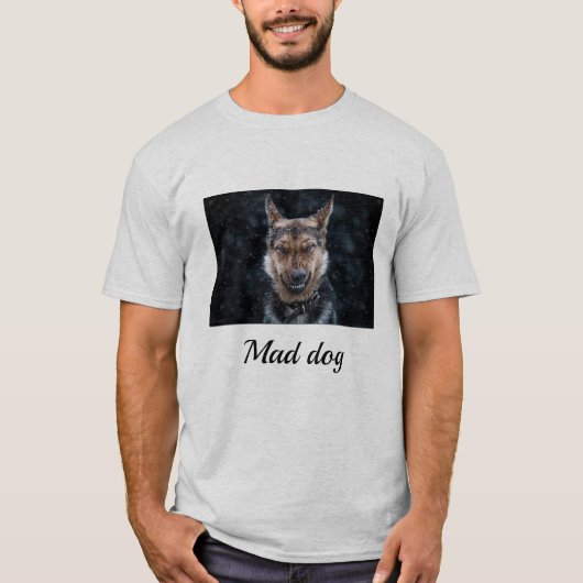 T-shirt en coton Mad Dog pour hommes (Devant)