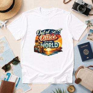 T-shirt En dehors du bureau, dans l'humour de voyage dans