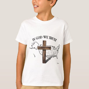 T-shirt En Dieu, nous faisons confiance à la croix robuste