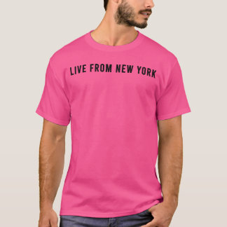 T-shirt En direct de New York Design Jaune Sexy Drôle