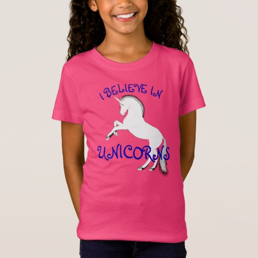 T-Shirt En élevant la licorne et "moi blancs croyez en (Devant)