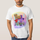 T-shirt En feu pour Jésus Croix chrétienne (Devant)