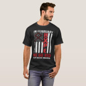 T-shirt En Février, nous allons Red American Flag cardiopa (Devant entier)