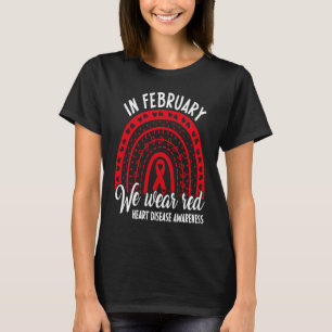 T-shirt En Février Nous Allons Red American Heart Disease