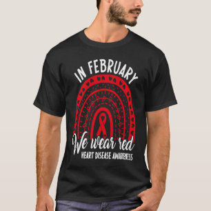 T-shirt En Février Nous Allons Red American Heart Disease