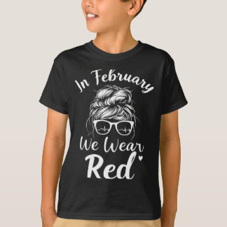 T-shirt En février, nous portons du rouge Cardiologie Infi
