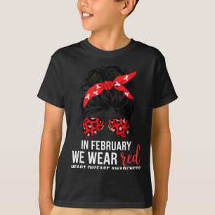 T-shirt En février, nous portons du rouge pour la sensibil