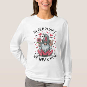 T-shirt En février, nous portons du rouge pour la sensibil