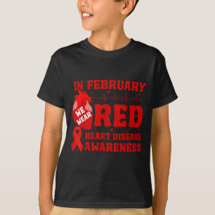 T-shirt En février, nous portons du rouge pour la sensibil