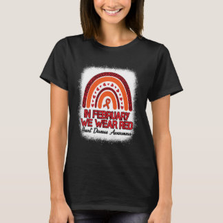 T-shirt En Février Nous Portons Rouge Leopard Arc-En-Ciel
