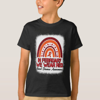 T-shirt En Février Nous Portons Rouge Leopard Arc-En-Ciel