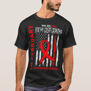 T-shirt En février, portez du rouge, grande grand-mère, ma