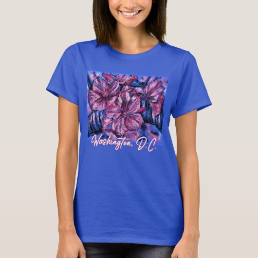T-shirt en fleurs de cerisier de Washington DC (Devant)