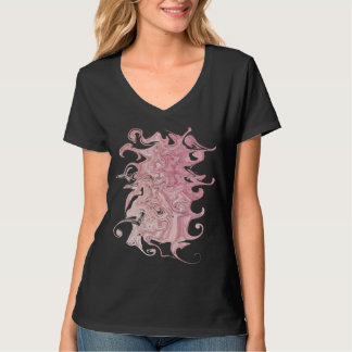 T-Shirt en Fluid Art tourbillon abstrait rose