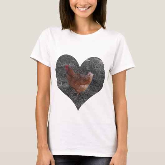 T-shirt en forme de coeur de blanc de poulet (Devant)