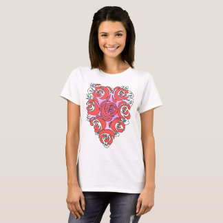 T-shirt en forme de coeur de fleur