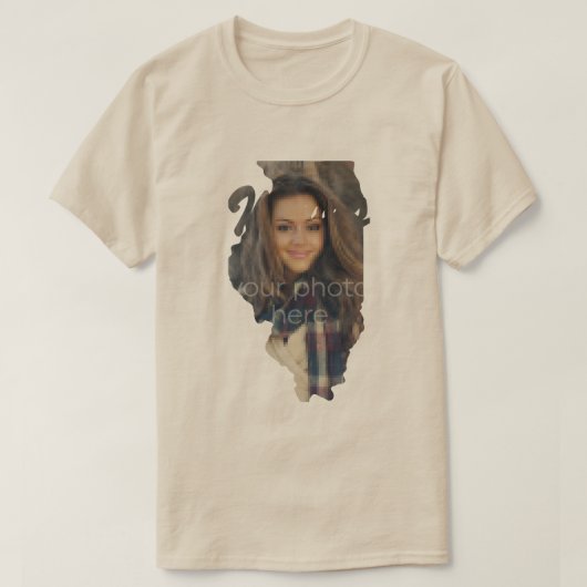 T-shirt en forme de l'état de l'Illinois (Design devant)