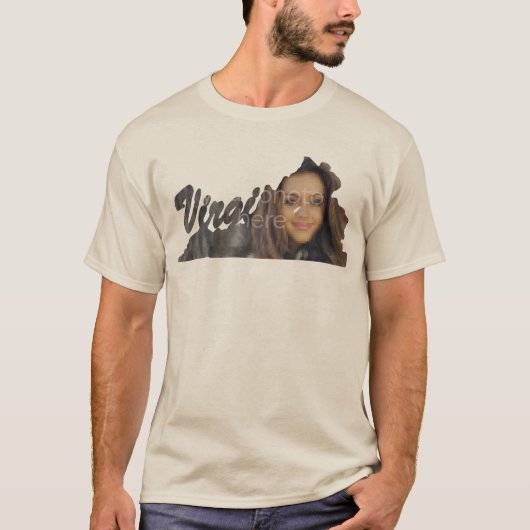 T-shirt en forme de l'état de Virginie (Devant)