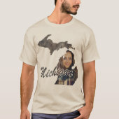 T-shirt en forme de l'état du Michigan (Devant)
