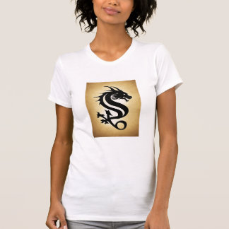 T-Shirt en forme de S, en silhouette de dragon chi