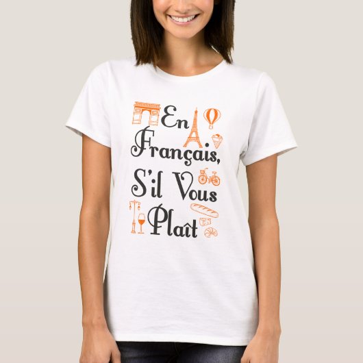 T-shirt En Francais S'il Vous Plait Enseignant Français (Devant)