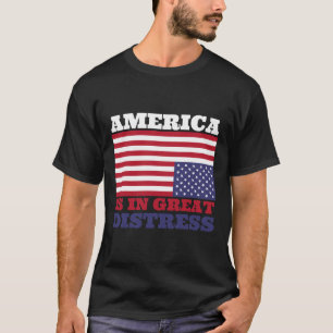 T-shirt En Grande Détresse À L'Encontre Du Drapeau América