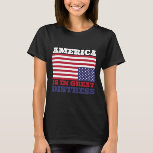 T-shirt En Grande Détresse À L'Encontre Du Drapeau América