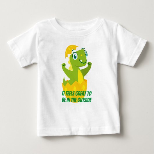 T-Shirt en jersey fin pour bébé Dino Chick (Devant)