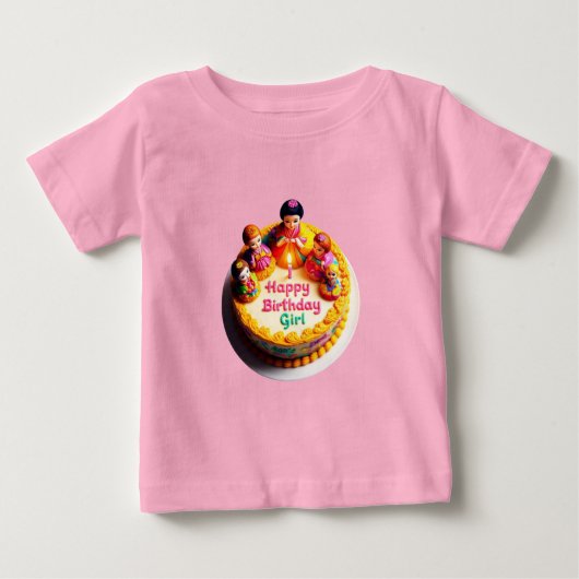 T-shirt en jersey fin pour bébé "Happy Birthday Gi (Devant)