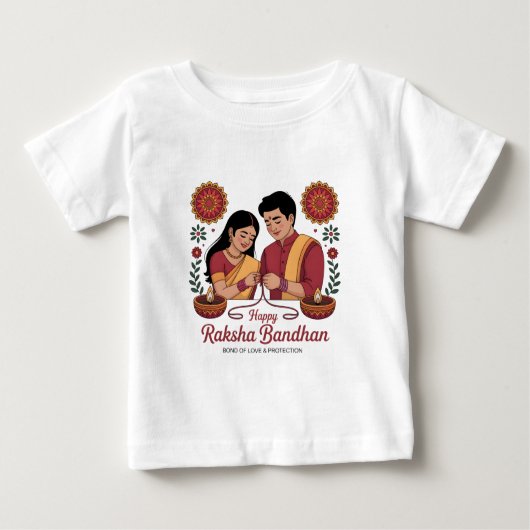 T-Shirt en jersey fin pour bébé Raksha Bandhan (Devant)