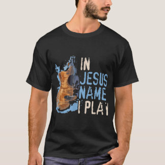 T-shirt En Jésus Nom Je Joue Guitare Christian Music Playe