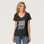 T-shirt En Jésus Nom Je Joue Piano Musique Chrétienne Jésu (Devant entier)