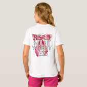 T-shirt En lire plus, moins s'inquiéter, nœud rose Coquett (Dos entier)