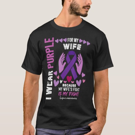 T-shirt En mai, je porte du violet pour la sensibilisation (Devant)