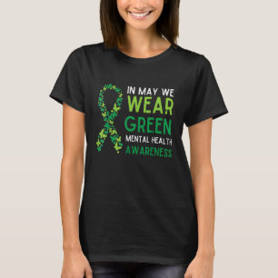T-shirt En Mai Nous Portons Green Messy Bun Mental Health