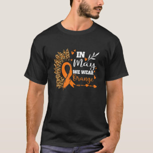 T-shirt En Mai Nous Portons Orange Ribbon Multiple Scleros