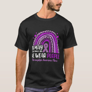 T-shirt En Mai, Nous Portons Violet Arc-en-Ciel Fibromyalg